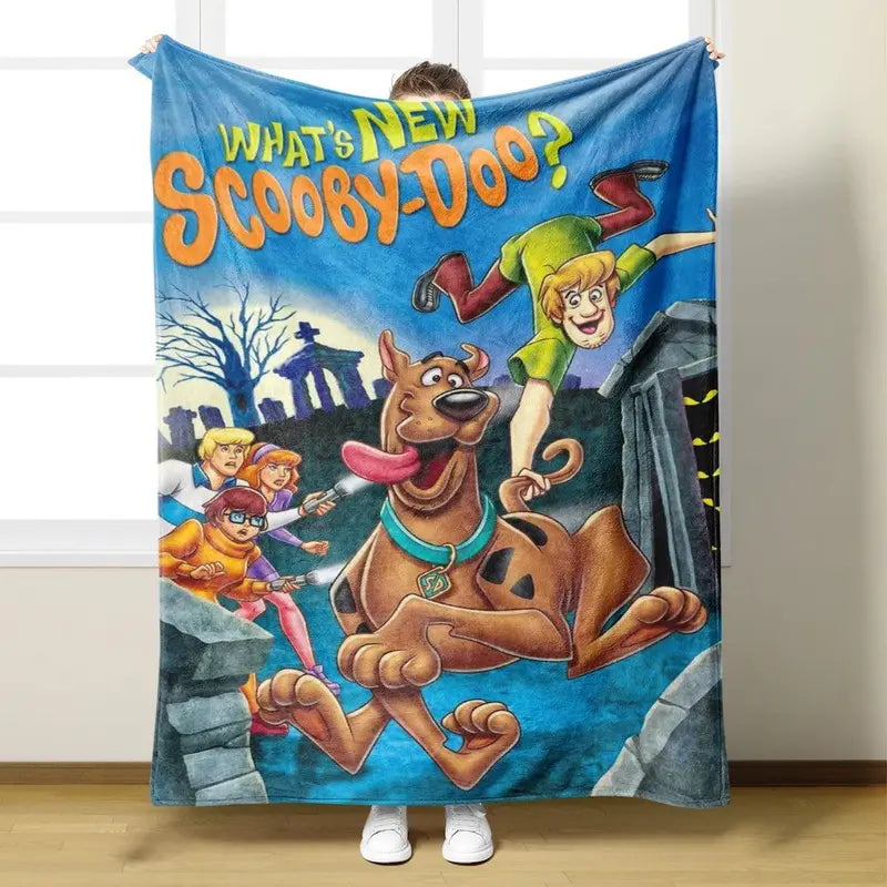 Scooby-Doo Cartoon Character Fleece Blanket, Mystery Machine Haunted Mansion Print Super Soft Microfiber Throw for Kids’ Cozy Sofa Movie Nights, Christmas Gift