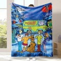 Scooby-Doo Cartoon Character Fleece Blanket, Mystery Machine Haunted Mansion Print Super Soft Microfiber Throw for Kids’ Cozy Sofa Movie Nights, Christmas Gift